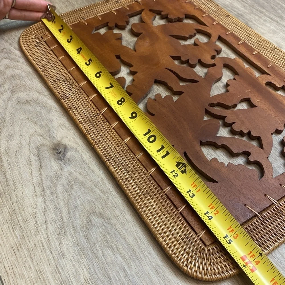 Vintage Carved‎ Wood Charger Trivet